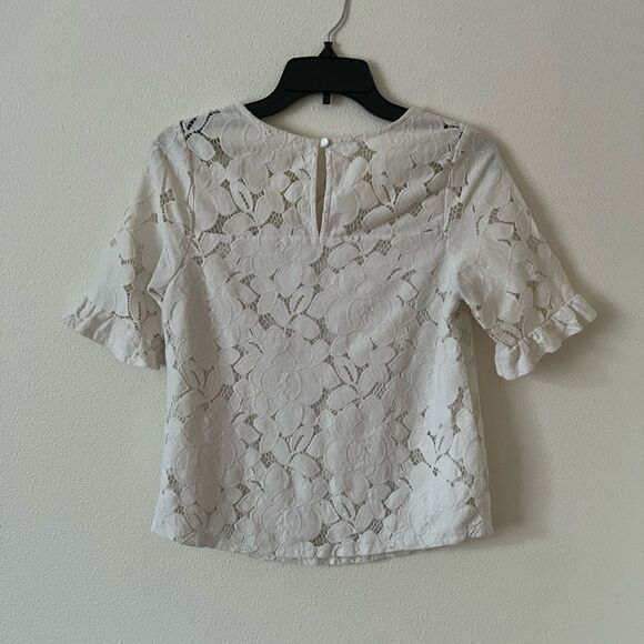 Monteau Short sleeve Lace Blouse S - Picture 5 of 8